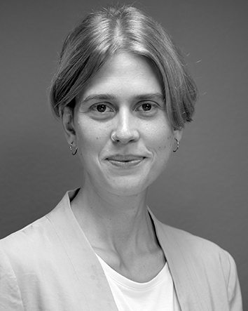 A black and white image of Claudia Wiehler